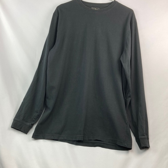 L.L. Bean black long sleeve plain shirt M long - Picture 1 of 4